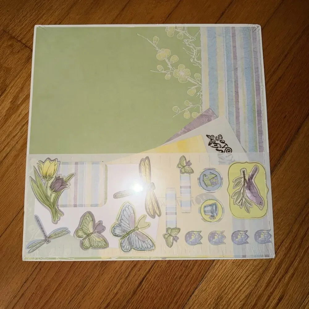 Creative Memories Power Palette Pastel Spring Additions Paper Stickers Mats Kit
